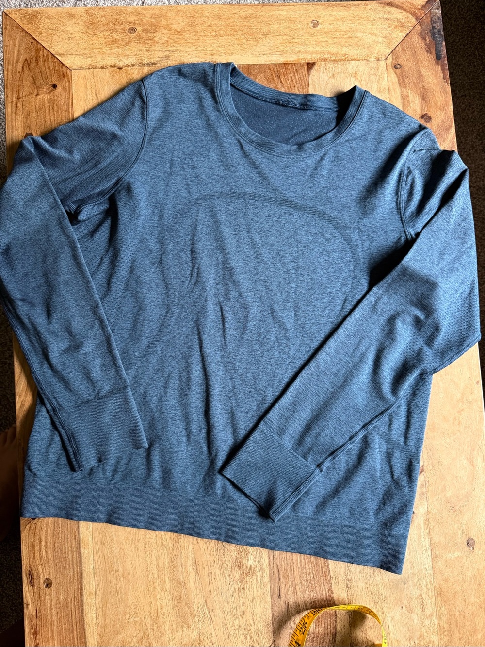 lululemon athletica Women's Long Sleeve swiftly relaxed in Heather Blue-Navy